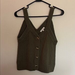 Madewell Olive Knit Buttoned Tank Top